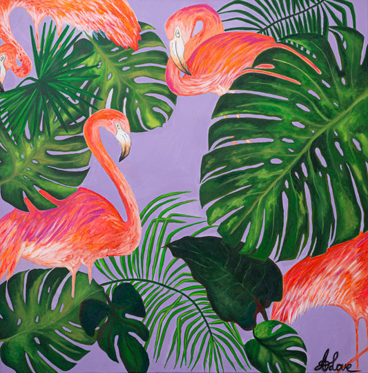 'Flamingos' Limited Edition Canvas Print